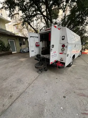 Magnet Plumbing service vehicle on-site for Water Heater Repair in Hollywood Santa Monica